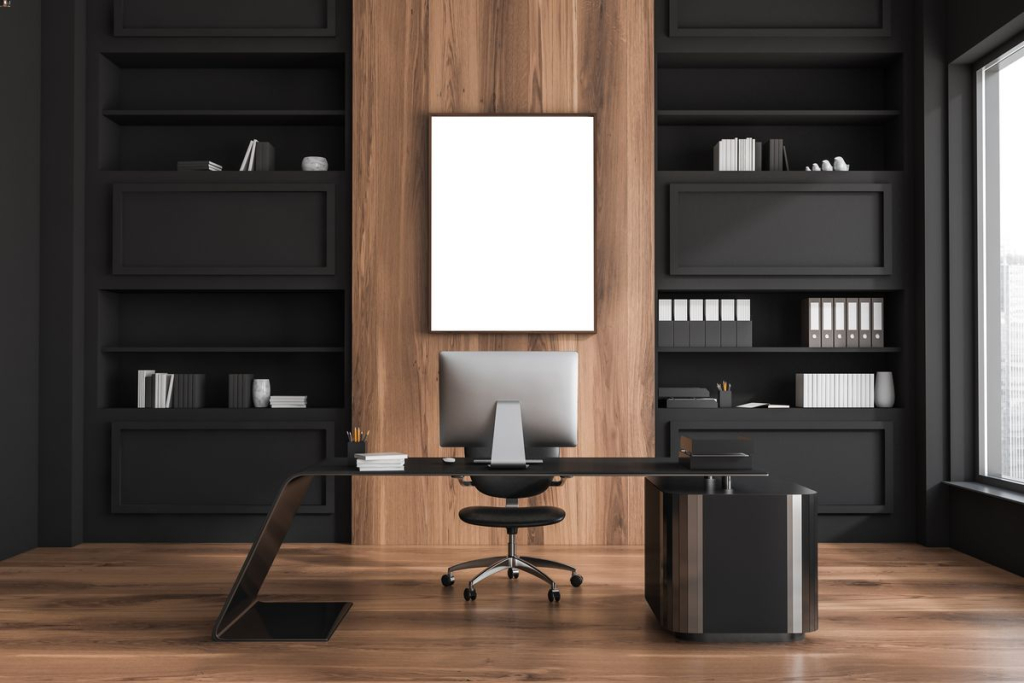 CEO's office with minimal interior decor