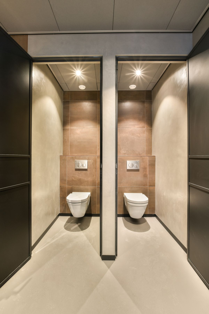 public toilet with luxury interior design
